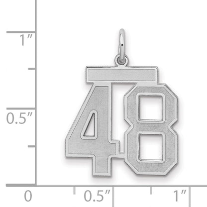 Sterlingsilber Silber/rhodiniert Satiniert Zahl 48 Charm