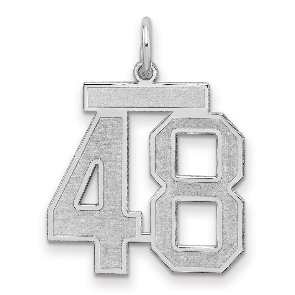 Sterlingsilber Silber/rhodiniert Satiniert Zahl 48 Charm
