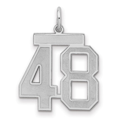 Sterlingsilber Silber/rhodiniert Satiniert Zahl 48 Charm