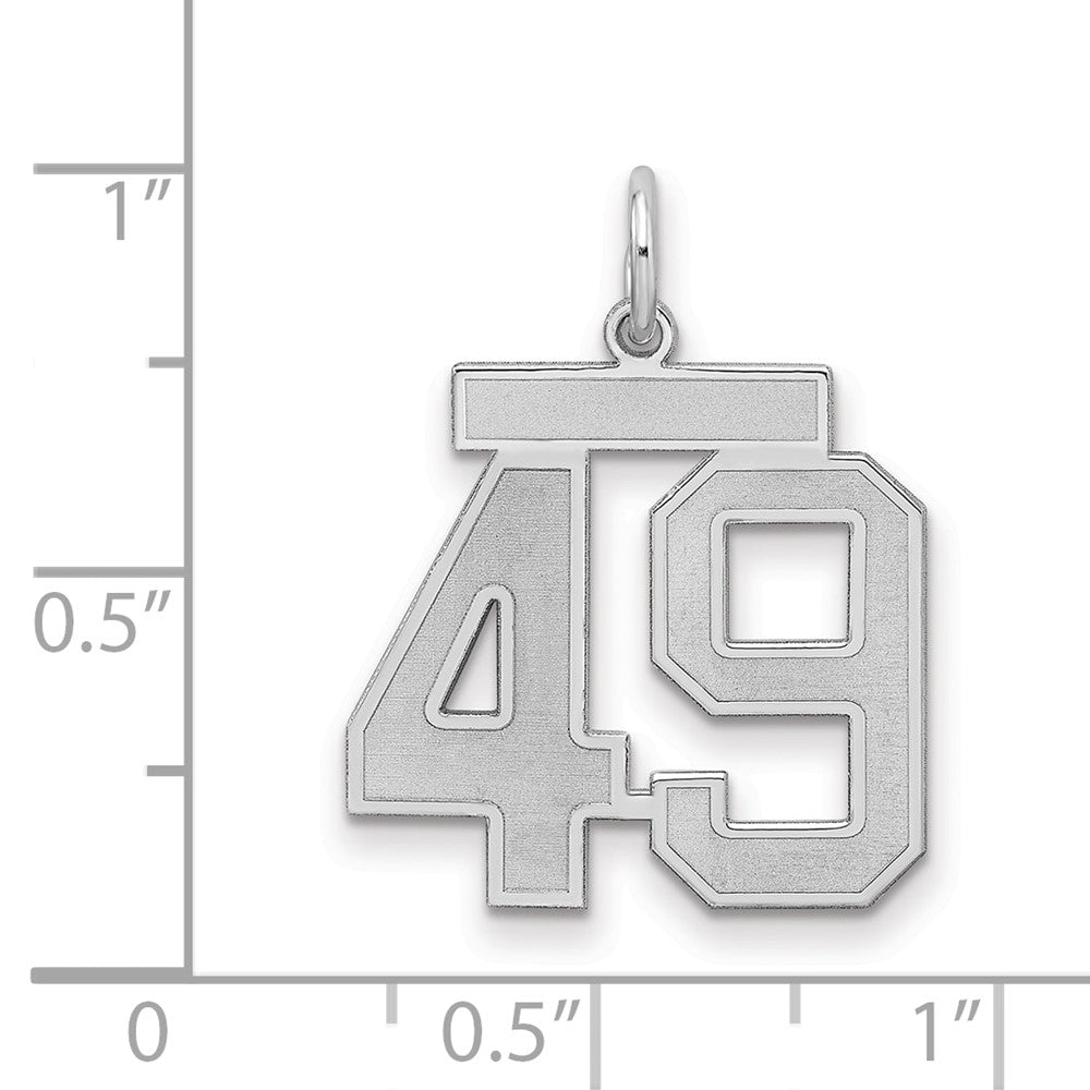 Sterlingsilber Silber/rhodiniert Satiniert Zahl 49 Charm