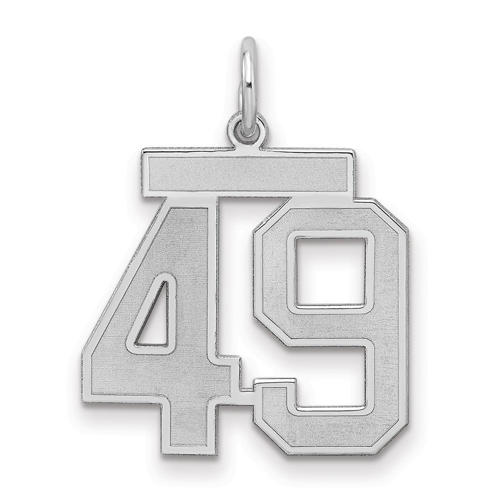 Sterlingsilber Silber/rhodiniert Satiniert Zahl 49 Charm