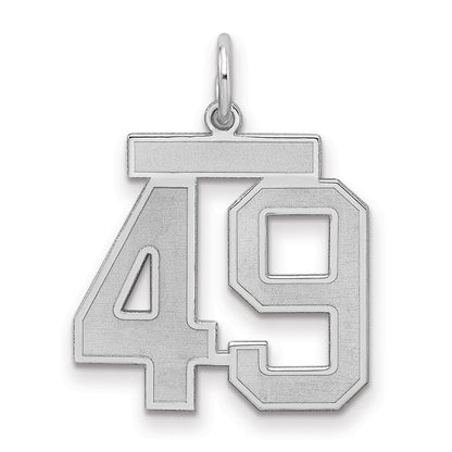 Sterlingsilber Silber/rhodiniert Satiniert Zahl 49 Charm