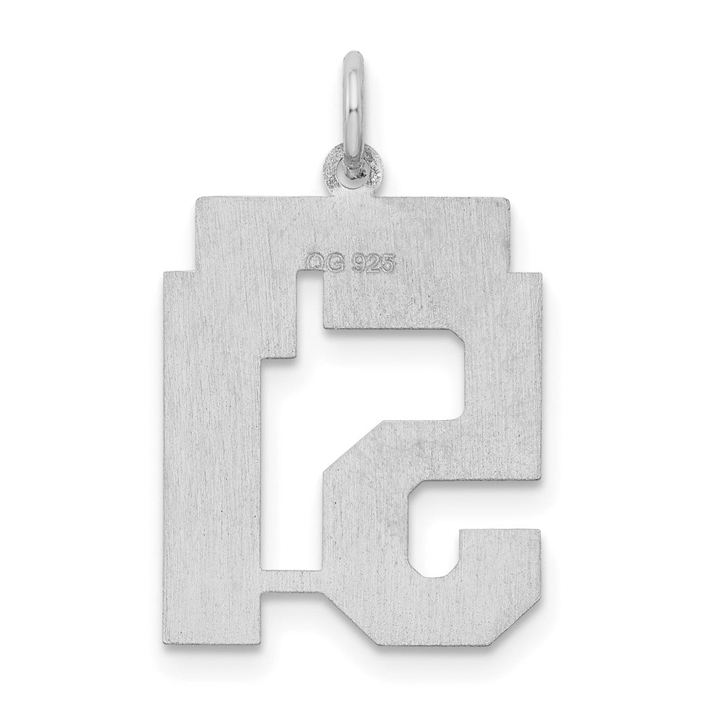 Sterlingsilber Silber/rhodiniert Satiniert Zahl 51 Charm