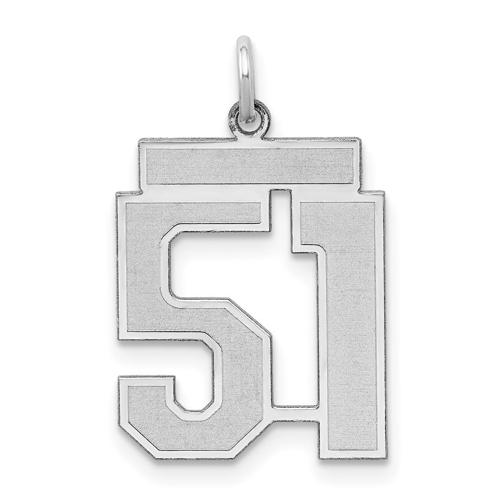 Sterlingsilber Silber/rhodiniert Satiniert Zahl 51 Charm