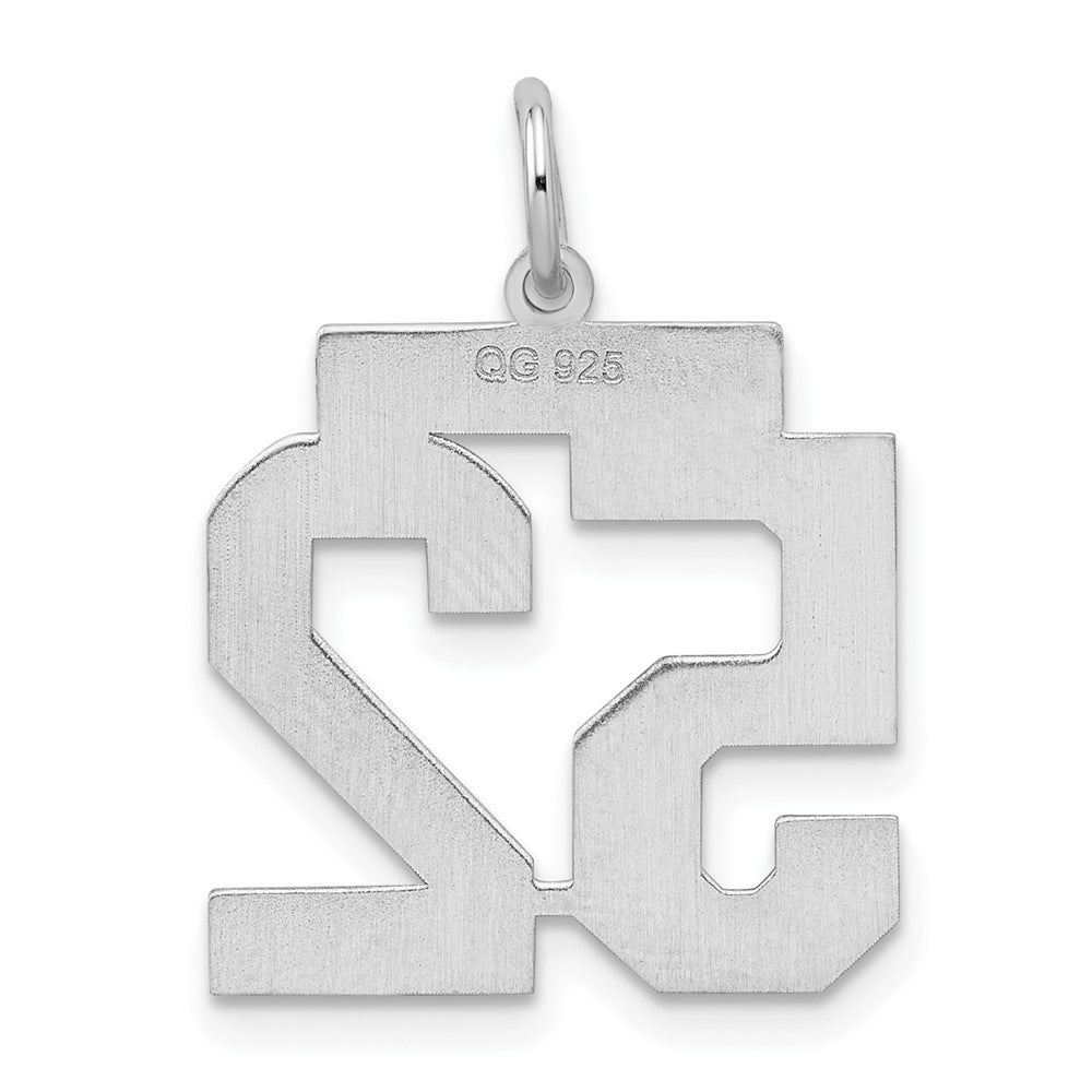 Sterlingsilber Silber/rhodiniert Satiniert Zahl 52 Charm