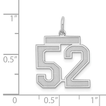 Sterlingsilber Silber/rhodiniert Satiniert Zahl 52 Charm