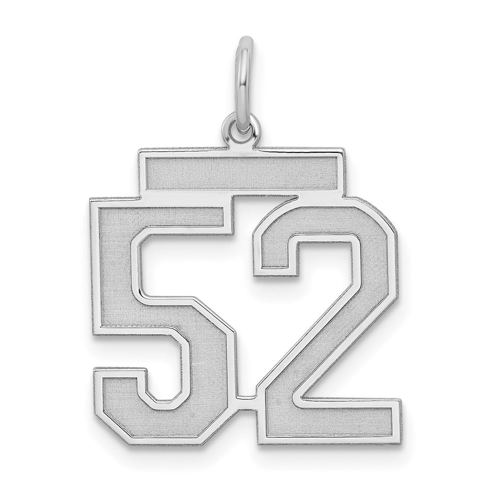 Sterlingsilber Silber/rhodiniert Satiniert Zahl 52 Charm
