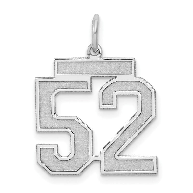 Sterlingsilber Silber/rhodiniert Satiniert Zahl 52 Charm