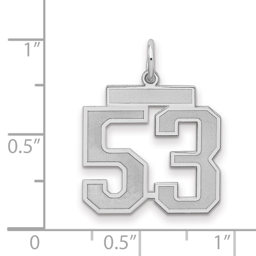 Sterlingsilber Silber/rhodiniert Satiniert Zahl 53 Charm