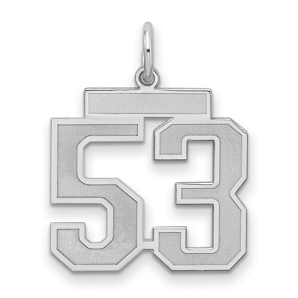 Sterlingsilber Silber/rhodiniert Satiniert Zahl 53 Charm
