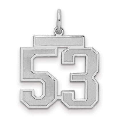 Sterlingsilber Silber/rhodiniert Satiniert Zahl 53 Charm