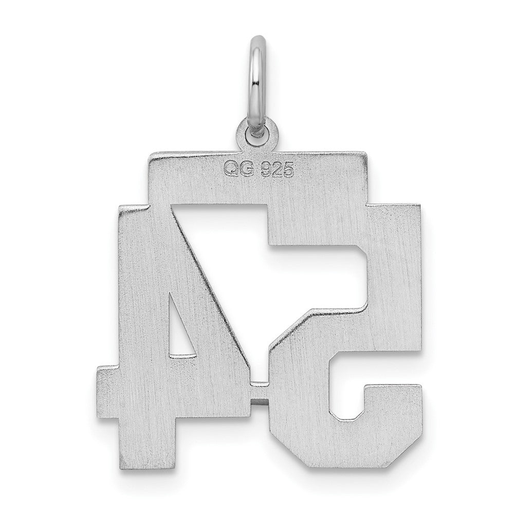 Sterlingsilber Silber/rhodiniert Satiniert Zahl 54 Charm