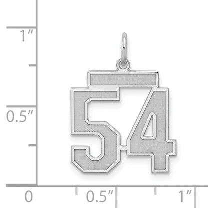Sterlingsilber Silber/rhodiniert Satiniert Zahl 54 Charm