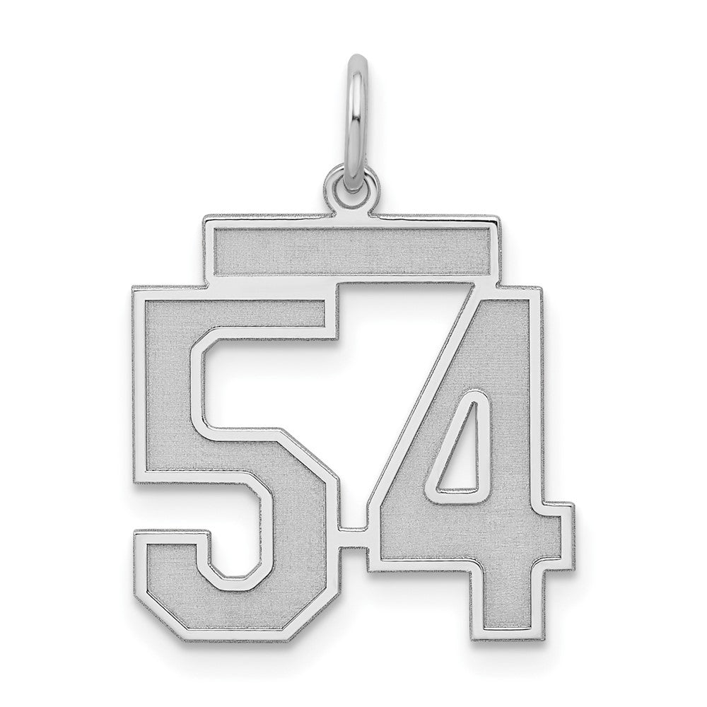 Sterlingsilber Silber/rhodiniert Satiniert Zahl 54 Charm