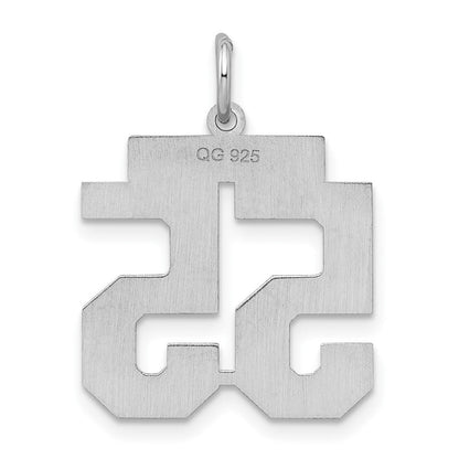Sterlingsilber Silber/rhodiniert Satiniert Zahl 55 Charm