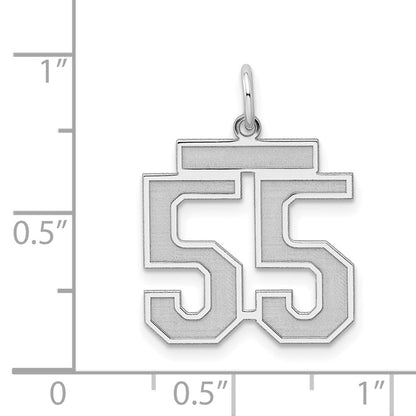Sterlingsilber Silber/rhodiniert Satiniert Zahl 55 Charm