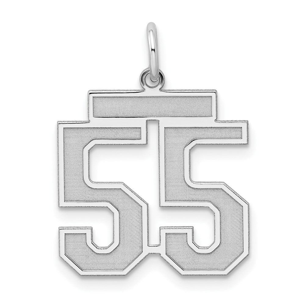 Sterlingsilber Silber/rhodiniert Satiniert Zahl 55 Charm