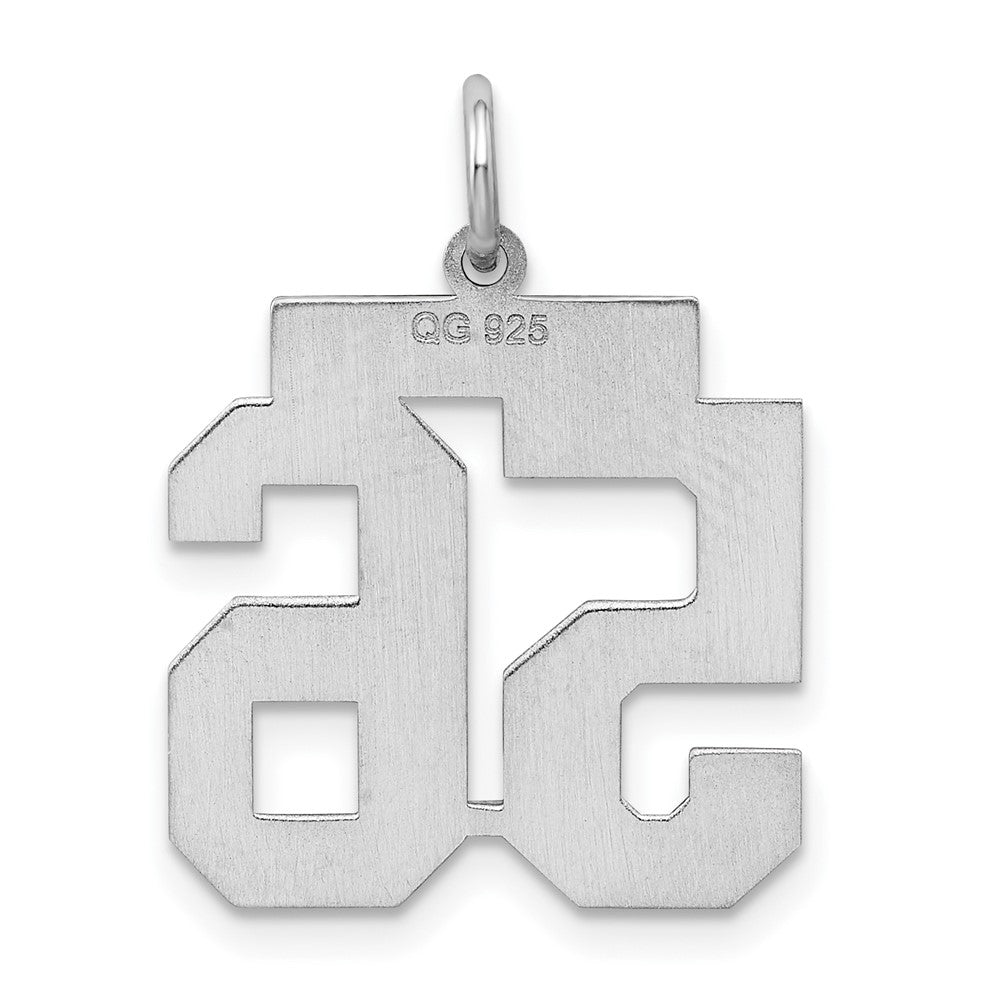 Sterlingsilber Silber/rhodiniert Satiniert Zahl 56 Charm