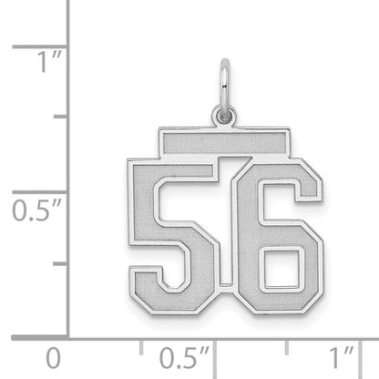 Sterlingsilber Silber/rhodiniert Satiniert Zahl 56 Charm