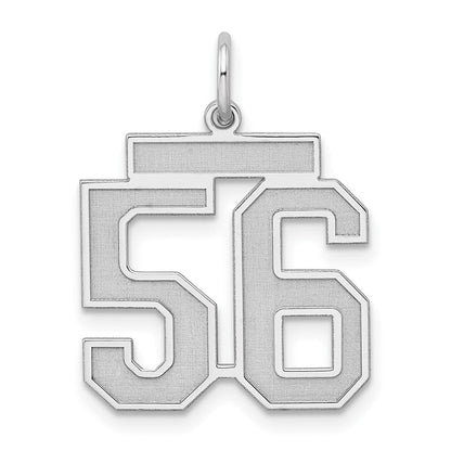 Sterlingsilber Silber/rhodiniert Satiniert Zahl 56 Charm