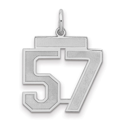Sterlingsilber Silber/rhodiniert Satiniert Zahl 57 Charm