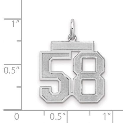 Sterlingsilber Silber/rhodiniert Satiniert Zahl 58 Charm