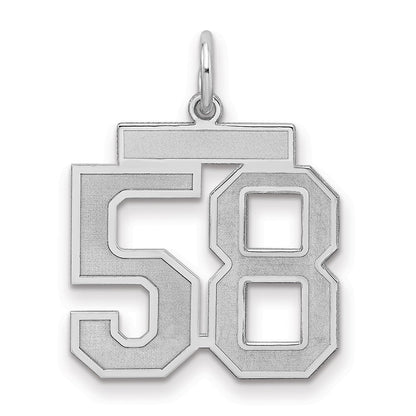 Sterlingsilber Silber/rhodiniert Satiniert Zahl 58 Charm