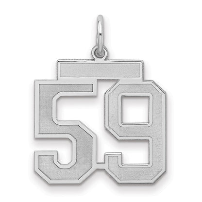 Sterlingsilber Silber/rhodiniert Satiniert Zahl 59 Charm