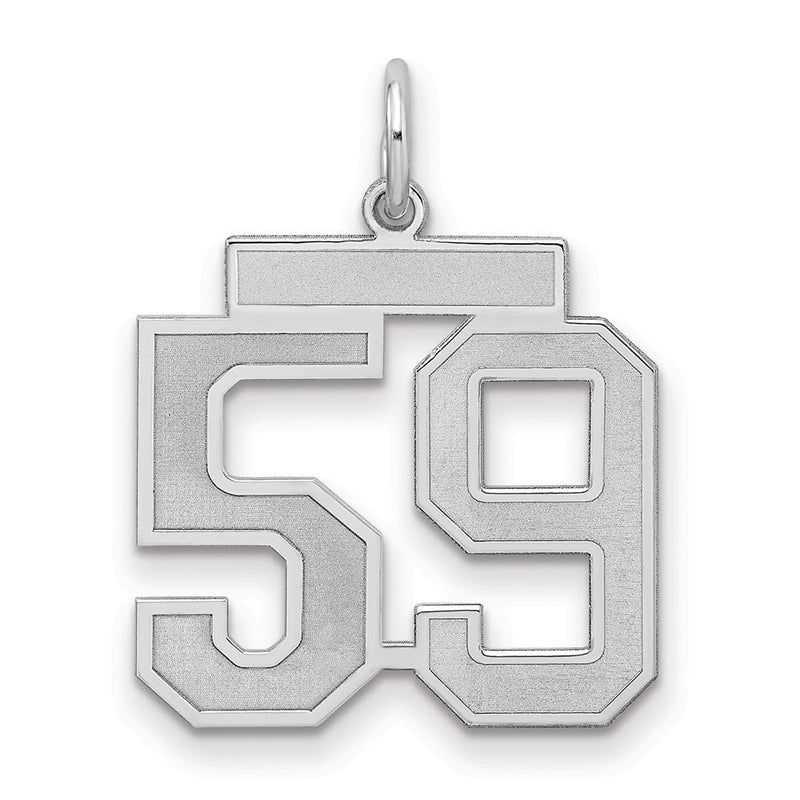 Sterlingsilber Silber/rhodiniert Satiniert Zahl 59 Charm