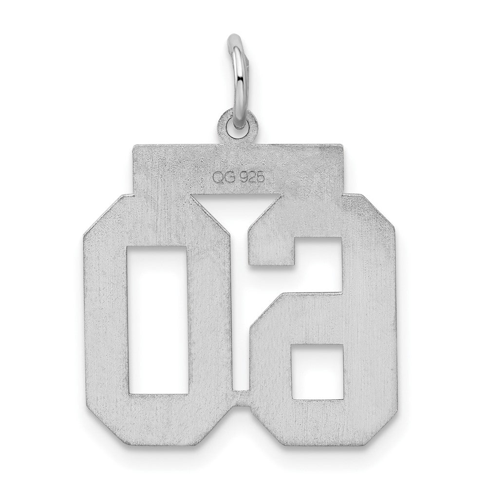 Sterlingsilber Silber/rhodiniert Satiniert Zahl 60 Charm