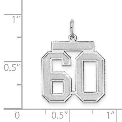 Sterlingsilber Silber/rhodiniert Satiniert Zahl 60 Charm