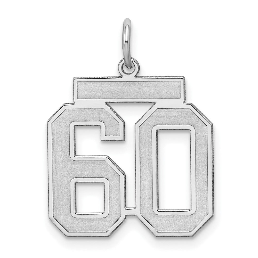 Sterlingsilber Silber/rhodiniert Satiniert Zahl 60 Charm