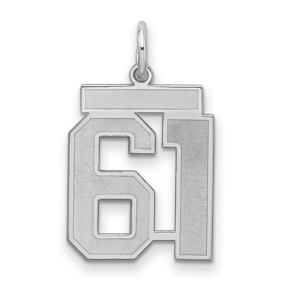 Sterlingsilber Silber/rhodiniert Satiniert Zahl 61 Charm