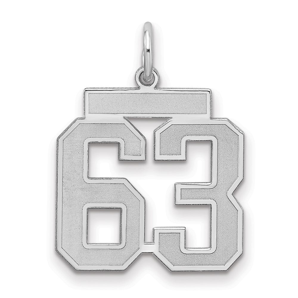 Sterlingsilber Silber/rhodiniert Satiniert Zahl 63 Charm