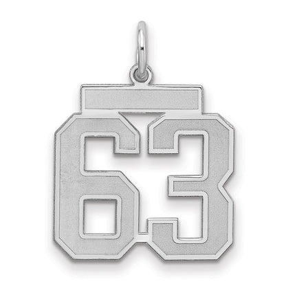 Sterlingsilber Silber/rhodiniert Satiniert Zahl 63 Charm
