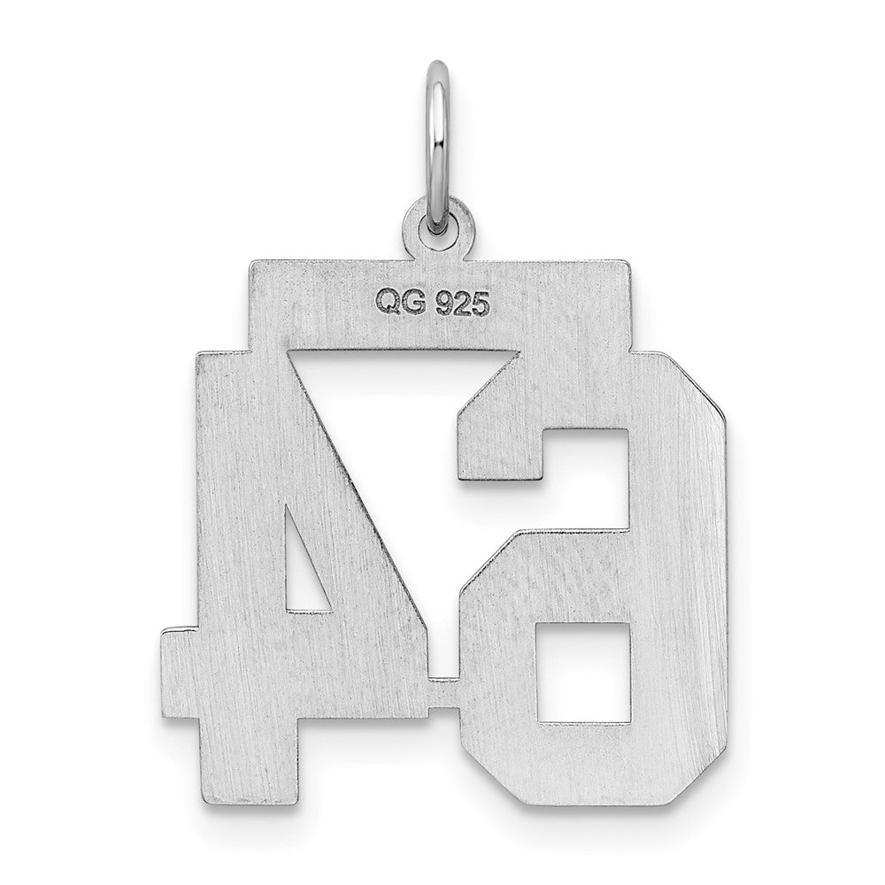 Sterlingsilber Silber/rhodiniert Satiniert Zahl 64 Charm