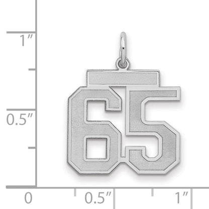 Sterlingsilber Silber/rhodiniert Satiniert Zahl 65 Charm