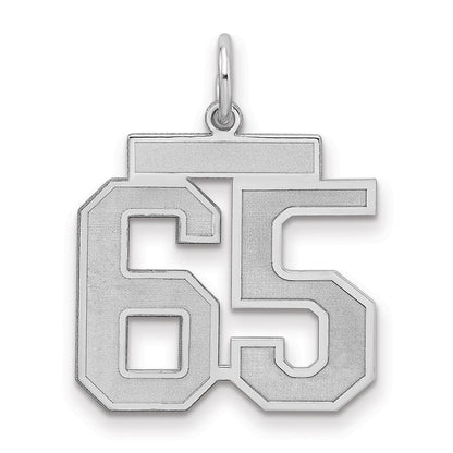 Sterlingsilber Silber/rhodiniert Satiniert Zahl 65 Charm