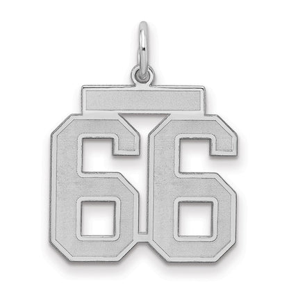 Sterlingsilber Silber/rhodiniert Satiniert Zahl 66 Charm