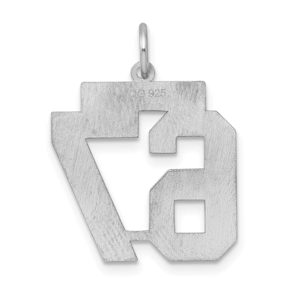Sterlingsilber Silber/rhodiniert Satiniert Zahl 67 Charm