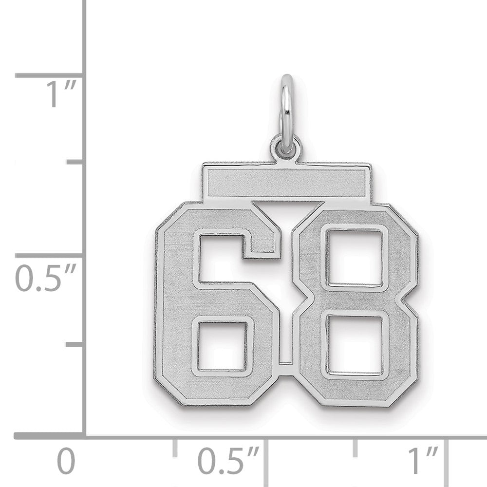Sterlingsilber Silber/rhodiniert Satiniert Zahl 68 Charm