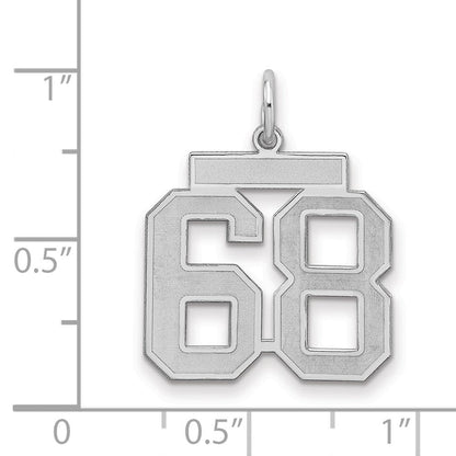Sterlingsilber Silber/rhodiniert Satiniert Zahl 68 Charm