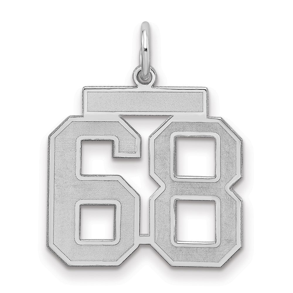 Sterlingsilber Silber/rhodiniert Satiniert Zahl 68 Charm