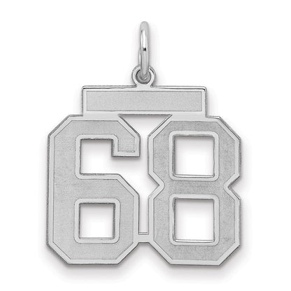 Sterlingsilber Silber/rhodiniert Satiniert Zahl 68 Charm
