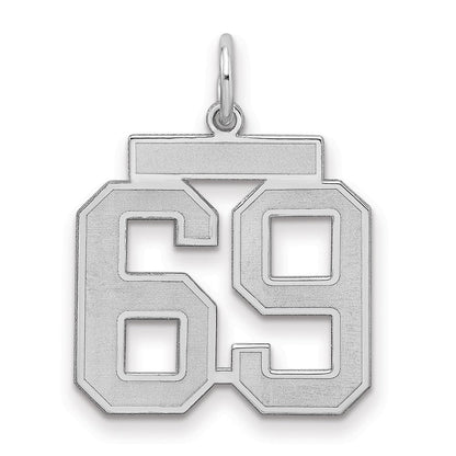 Sterlingsilber Silber/rhodiniert Satiniert Zahl 69 Charm