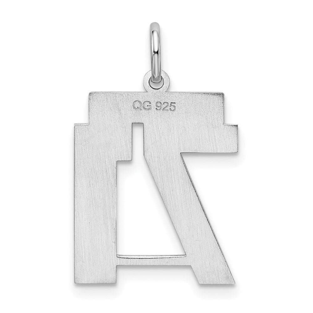 Sterlingsilber Silber/rhodiniert Satiniert Zahl 71 Charm