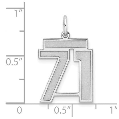 Sterlingsilber Silber/rhodiniert Satiniert Zahl 71 Charm