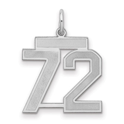 Sterlingsilber Silber/rhodiniert Satiniert Zahl 72 Charm