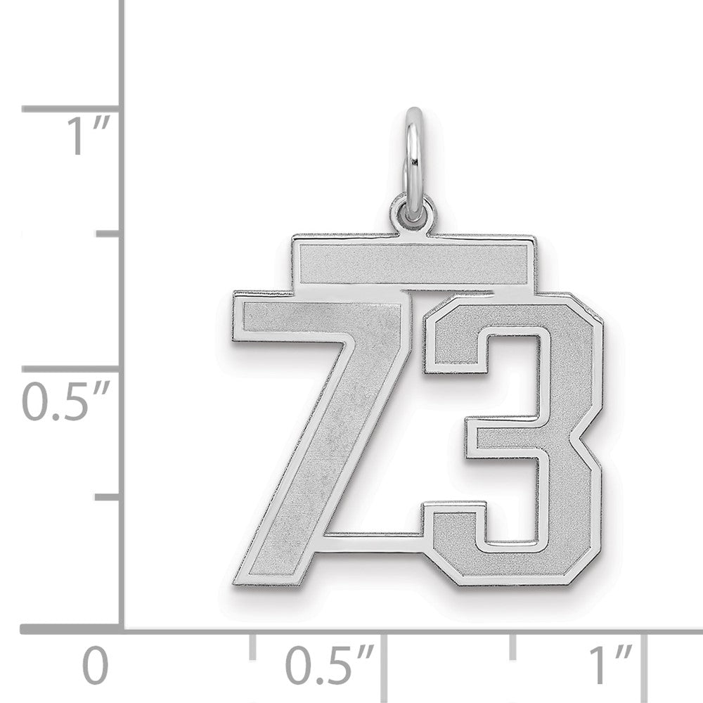 Sterlingsilber Silber/rhodiniert Satiniert Zahl 73 Charm