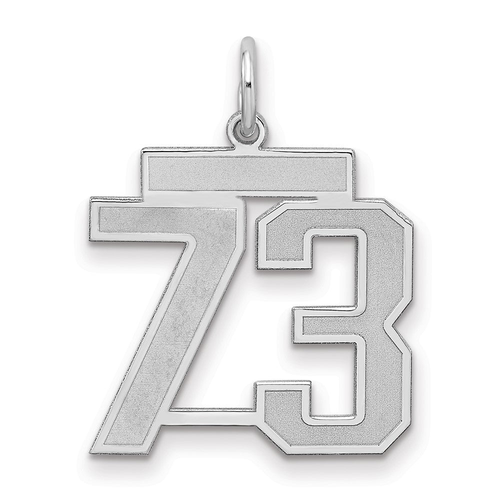 Sterlingsilber Silber/rhodiniert Satiniert Zahl 73 Charm
